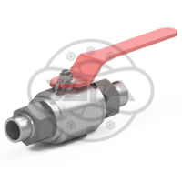 Кран шаровой разборный двухсоставной штуцерно-ниппельный Dn25 Pn16 09Г2С 11лс45п