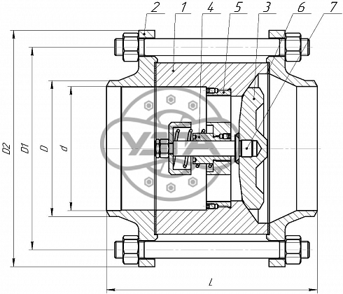 Клапан обратный тарельчатый Dn100 Pn16 08Х18Н10Т